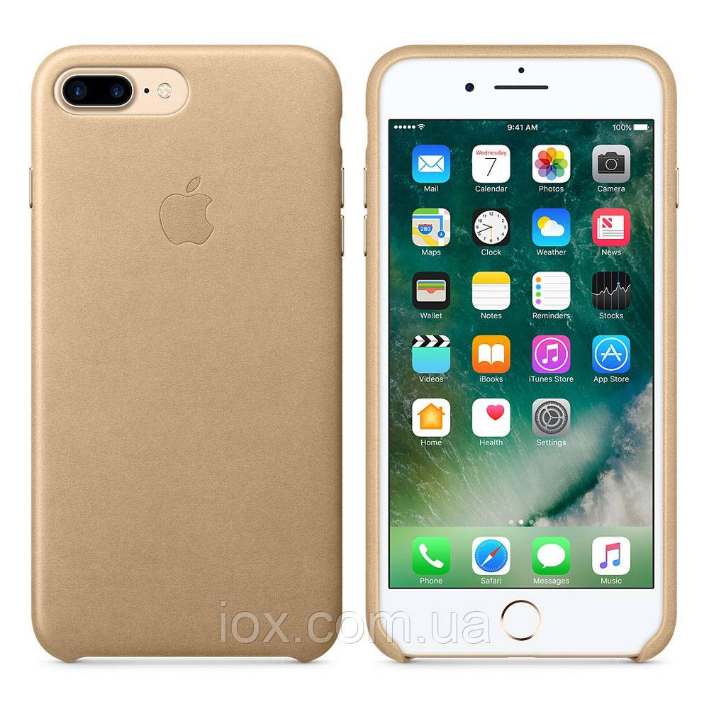 Оригінальний золотий шкіряний чохол для Iphone 7 Plus