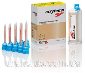 Acrytemp, (Акрітемп) Самополімеризована композитна пластмаса (50 мл. матридж +15 насадок)., фото 1