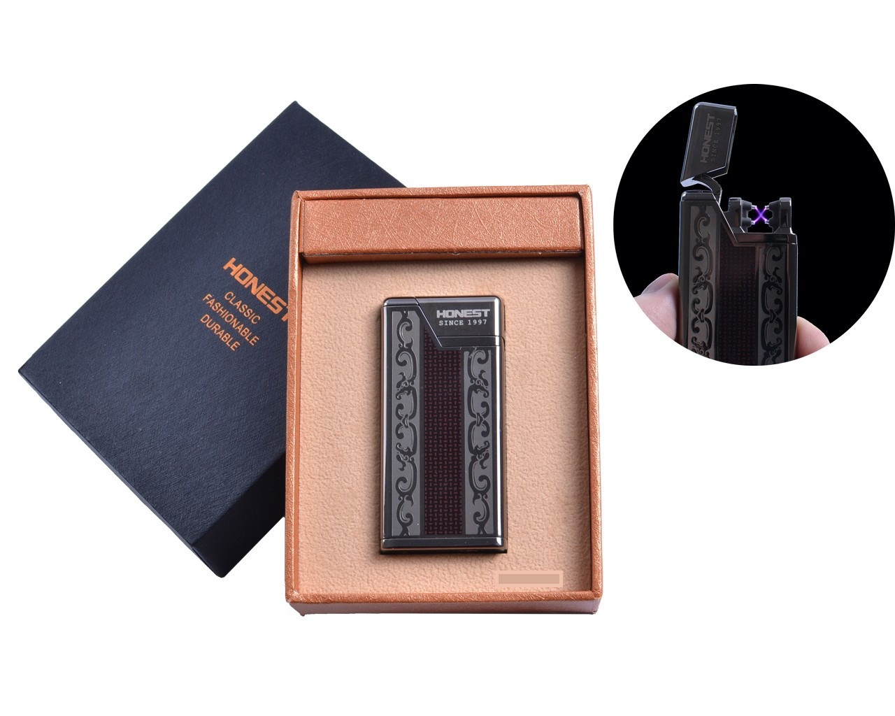 Електроімпульсна USB - запальничка в подарунковій упаковці "Honest"