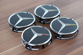 Ковпачок на диск чорний, хром Mercedes-Benz Новий Оригінальний