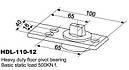 НИЖНІЙ УПОР ПІД ПЕТЛЮ В ПІДЛОГУ - HDL-110-12 (нержавійка), фото 2