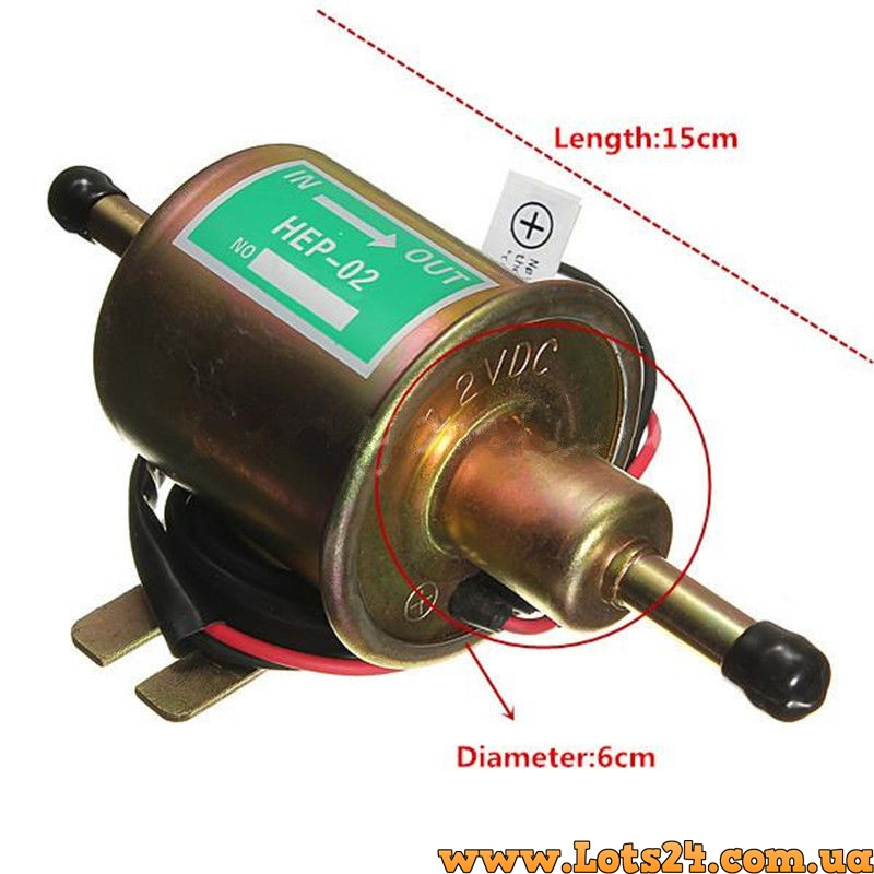 Карбюраторный электрический бензонасос низкого давления HEP-02A 12В топливный насос для карбюратора дизеля - фото 5 - id-p365910796
