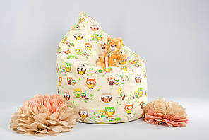 Дитяче крісло-мішок "Бежеві совоньки"