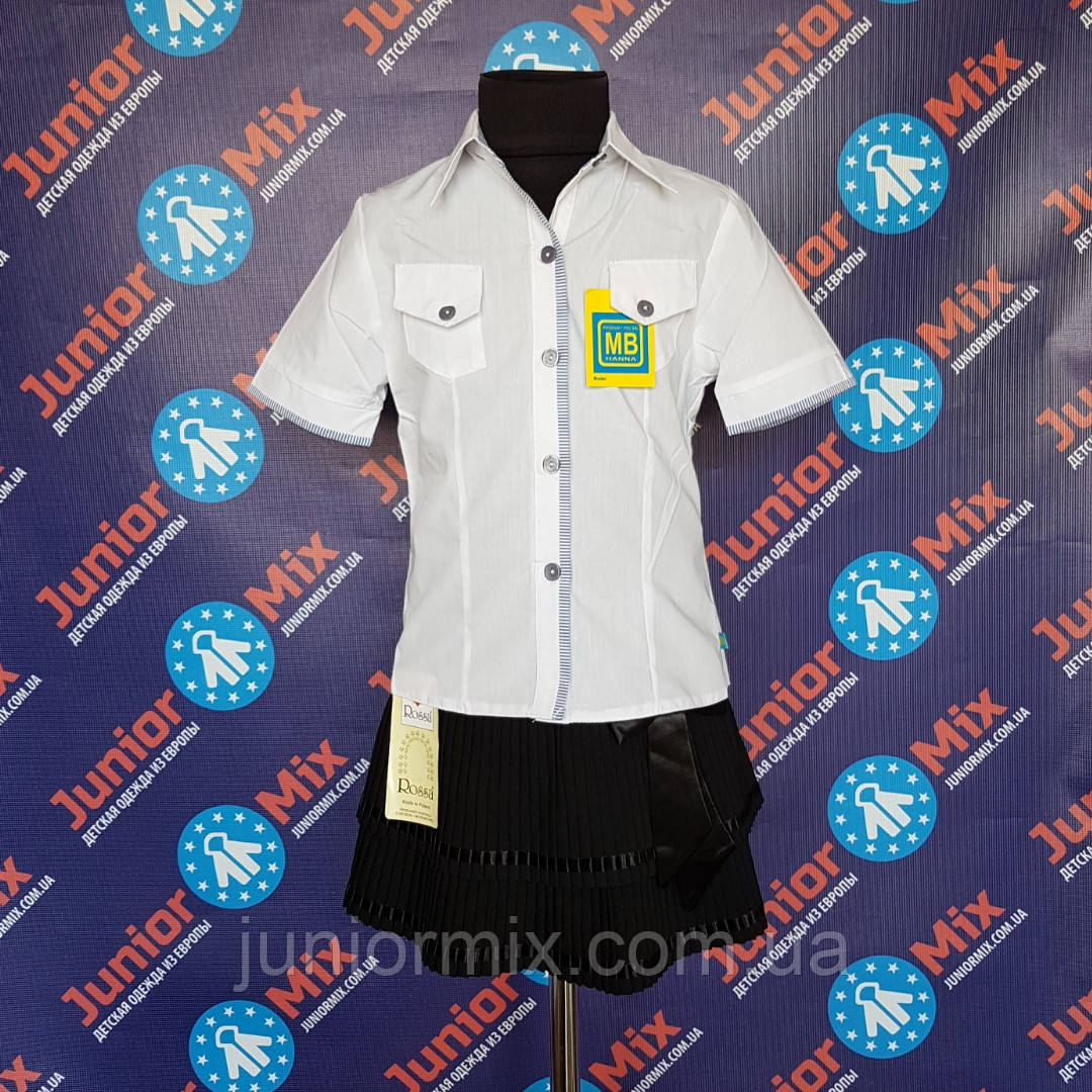 Шкільна дитяча блузка х/б на короткий рукав для дівчинки MB