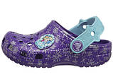 Крокси для дівчинки сабо Класик Фрозен оригінал / Crocs Kids' Classic Frozen Clog (202356), Фіолетові, фото 5