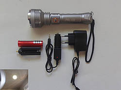 Ліхтарик акумуляторний світлодіодний Bailong BL-6822-LTS, zoom, ак.18650