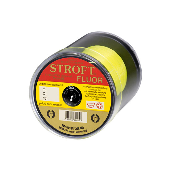 Коропова волосінь Stroft fluo Yellow 1000 метрів, супер якість, виробництво Німеччина