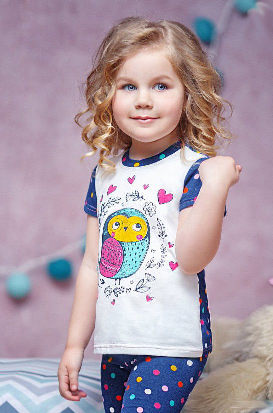 Дитячий літній костюм на дівчинку "Совуня", фото 1