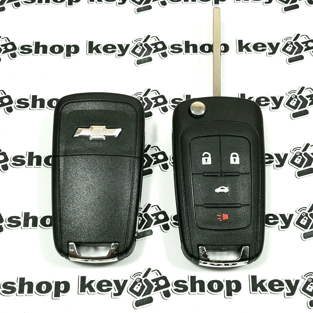 Корпус выкидного ключа для Chevrolet Cruze, Camaro, Corvette (Шевролет Круз, Камаро, Корвет) 3 + 1 к нопки - фото 1 - id-p119129033