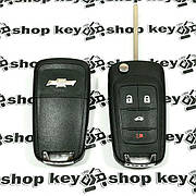Оригінальний викидний ключ для Chevrolet Cruze, Camaro, Corvette (Шевроліт) 3 + 1 до шкарпетки, чип id46/315MHz