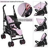 Дитяча коляска-тростина King Рожева (M 3427-8) з кошиком, фото 2