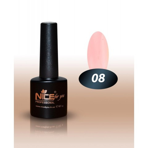 Гель-лак Nice for you No 08 біло-рожевий, емаль 8,5 мл