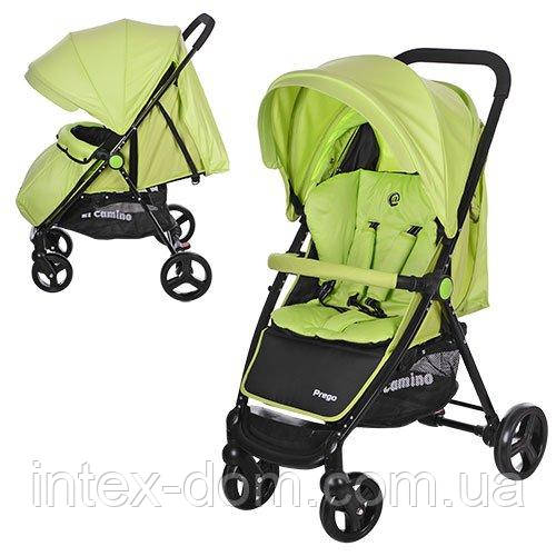 Дитяча прогулянкова коляска Bambi Зелена (M 3435-5 PREGO) з поворотними колесами, фото 1