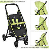 Дитяча прогулянкова коляска Bambi Зелена (M 3435-5 PREGO) з поворотними колесами, фото 2