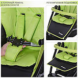 Дитяча прогулянкова коляска Bambi Зелена (M 3435-5 PREGO) з поворотними колесами, фото 3