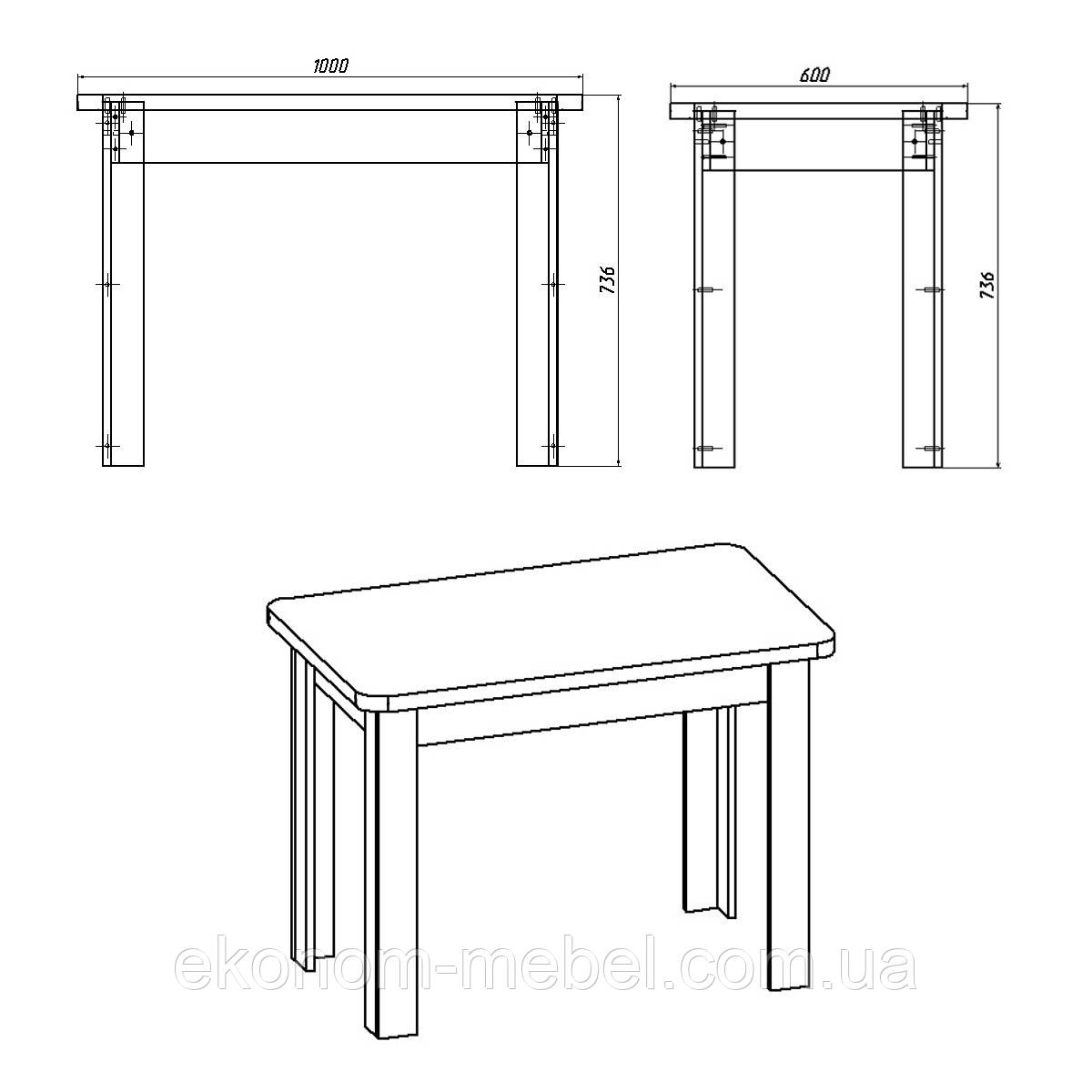 Кухонный нераскладной стол КС-6 - фото 3 - id-p523545619