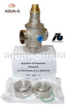 Редуктор тиску води Bonomi DN 1 1/4" (25 барів) мембранний (з американками) Італія