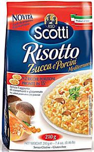 Ризото Riso Scotti Risotto Zucca e Porcino (з гарбузом і білими грибами), 210 грамів