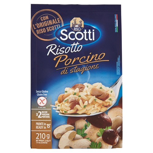 Ризото Riso Scotti Risotto Porcino (з білими грибами), 210 грамів
