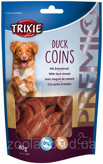 31587 Trixie Premio Duck Coins лакомство с уткой, 80 гр