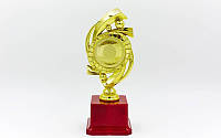 Награда спортивная (приз спортивный) с местом под жетон YK122C, золото: пластик, высота 20,5см