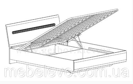 Кровать 160 Ацтека (Амелия) LOZ 160 с подъемным механизмом БРВ 860х1650х2140мм белый глянец + венге магия - фото 3 - id-p541926953