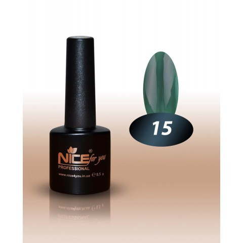 Гель-лак Nice for you No 15 зелений класичний 8,5 мл