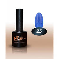 Гель-лак Nice for you No 25 синій із бузковою й блакитною блискіткою 8,5 мл