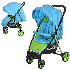 Прогулянкова коляска Bambi Блакитна (M 3435-12 PREGO) з чохлом, фото 2