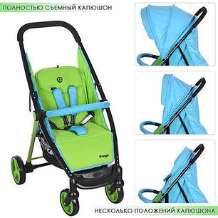 Прогулянкова коляска Bambi Блакитна (M 3435-12 PREGO) з чохлом, фото 2