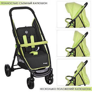 Дитяча прогулянкова коляска Bambi Зелена (M 3435-5 PREGO) з поворотними колесами, фото 2