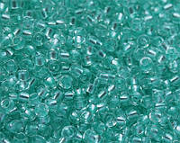 Чеський бісер світло-зелений вогник з металевим блиском, 50 гри /38258