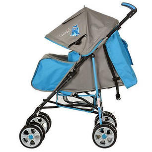 Дитяча коляска-тростина BAMBI (M 2108-1) з глибоким дахом (Блакитний), фото 2