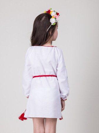 Детское вышитое платье Марыся с маками и васильками габардин,с поясом,длинный рукав, на 3,4,5,6,7,8,9,10-15лет - фото 3 - id-p541999953
