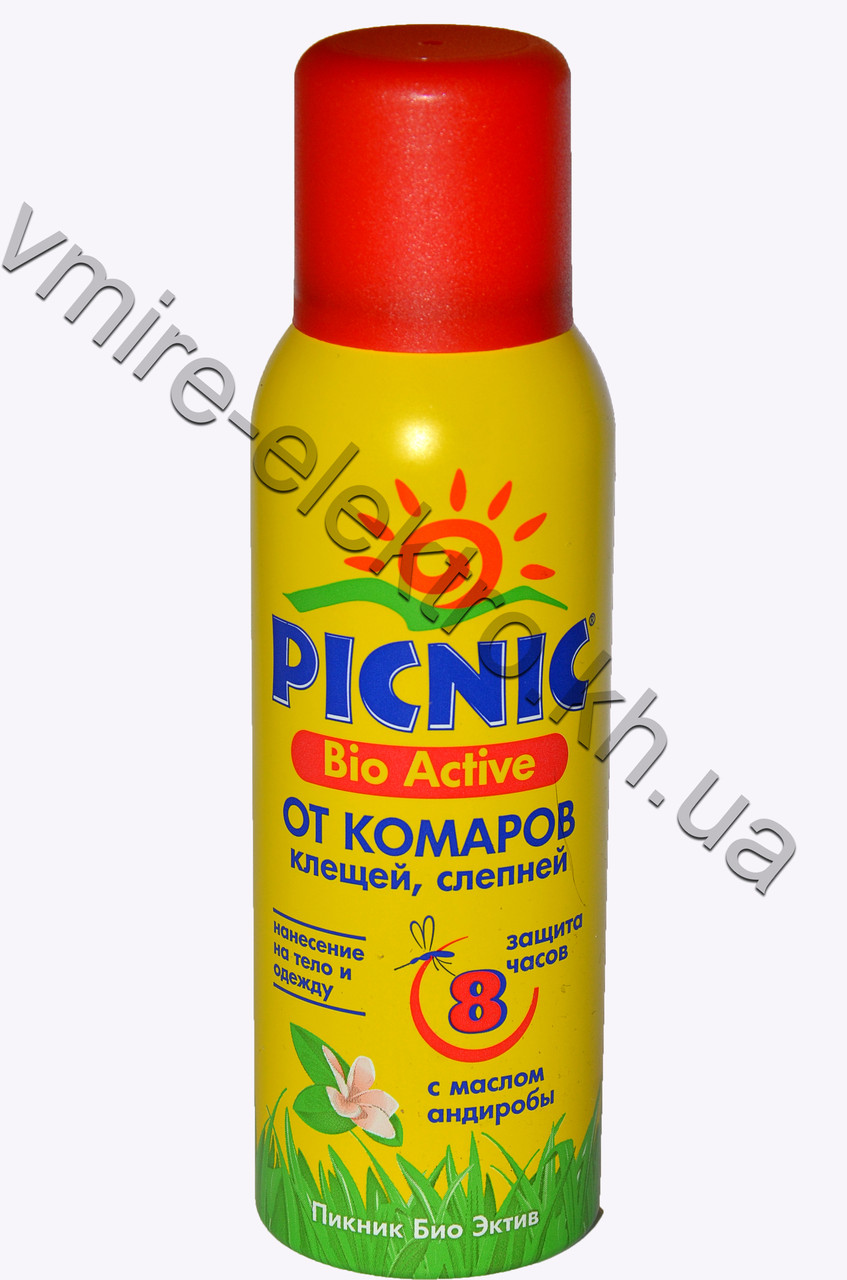 Аерозоль від комарів, москітів, мокрєцов Picnic Bio Active 8 годин 125 мл