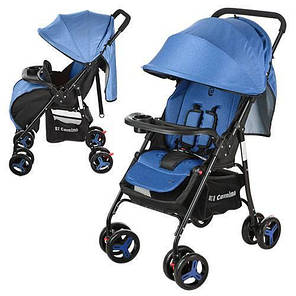 Прогулянкова коляска Gift Синя (M 3443-4 GIFT) з регульованою спинкою, фото 2