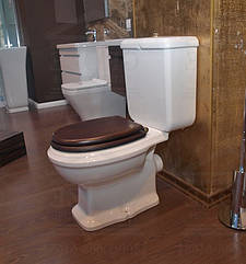 Бронзовий ретро унітаз з дерев'яним сидінням Simas Arcade AR831+AR822+D21+AR009