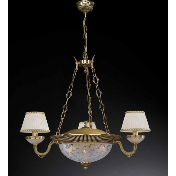 Люстра RECCAGNI ANGELO L 6502/3+3 золото/скло/тканина