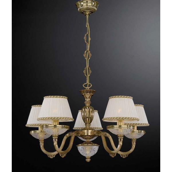 Люстра RECCAGNI ANGELO L 6502/5 золото/скло/тканина