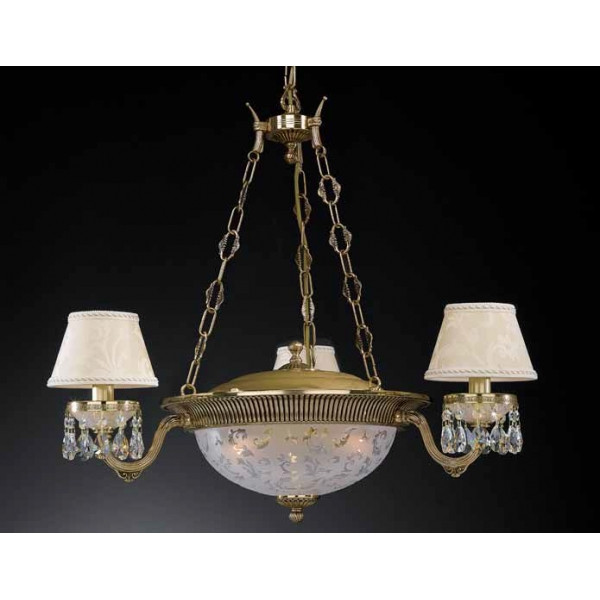 Люстра RECCAGNI ANGELO L 6503/3+3 золото/скло/тканина/кришталь