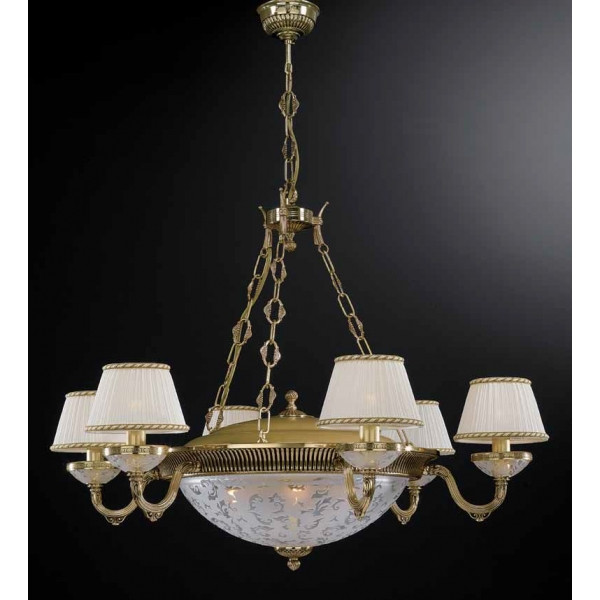 Люстра RECCAGNI ANGELO L 6502/6+4 золото/скло/тканина