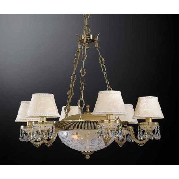 Люстра RECCAGNI ANGELO L 6503/6+3 золото/скло/тканина/кришталь