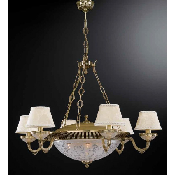 Люстра RECCAGNI ANGELO L 6505/6+4 золото/скло/тканина