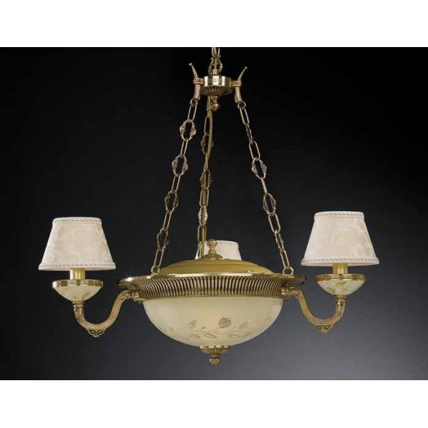 Люстра RECCAGNI ANGELO L 6525/3 oro fr./dec.rose/ damascato