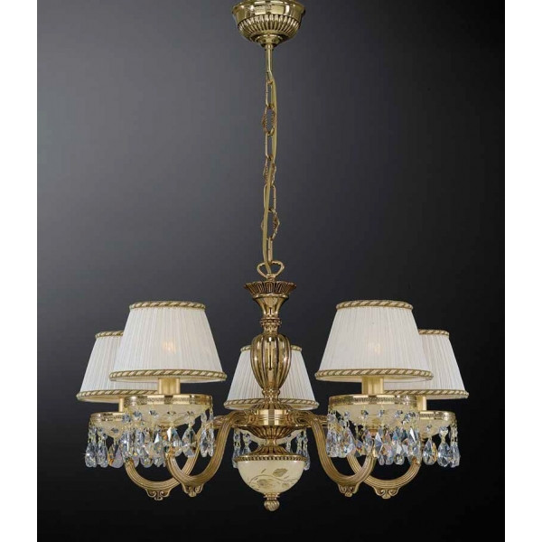 Люстра RECCAGNI ANGELO L 6520/5 золото/скло/тканина/кришталь