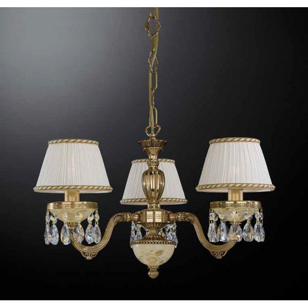 Люстра RECCAGNI ANGELO L 6520/3 золото/скло/тканина/кришталь