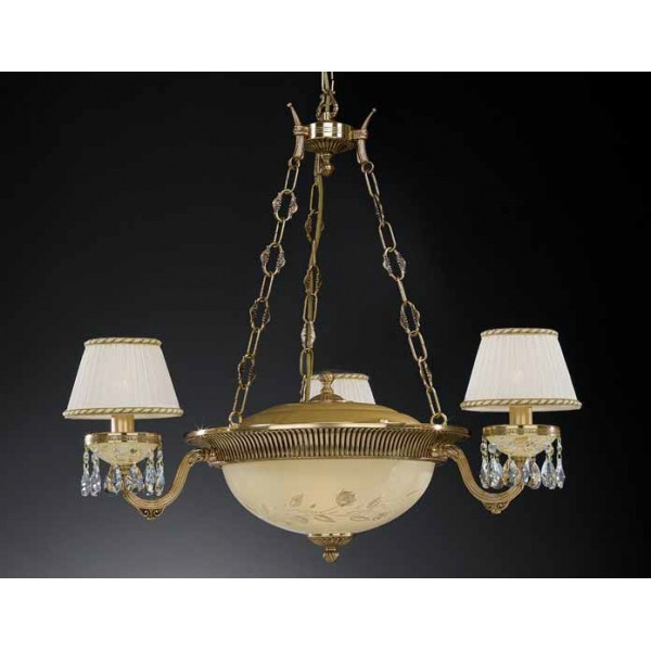 Люстра RECCAGNI ANGELO L 6520/6+3 золото/скло/тканина/кришталь