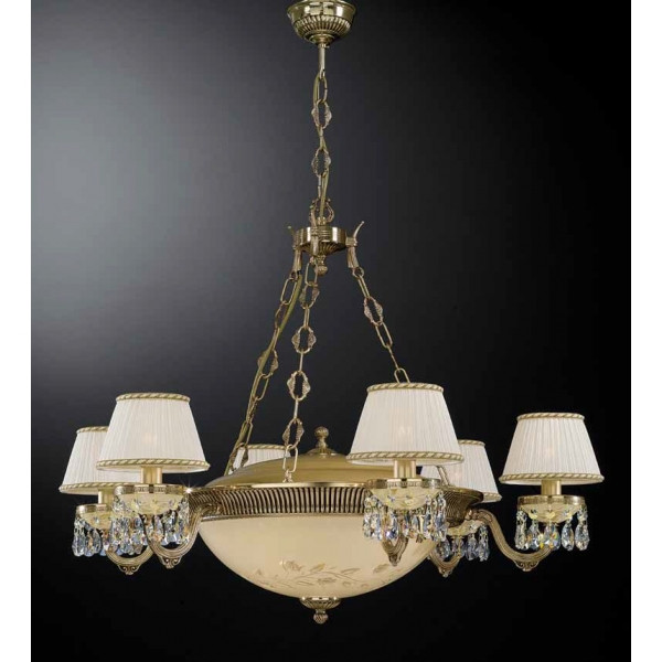 Люстра RECCAGNI ANGELO L 6520/6+4 золото/скло/тканина/кришталь