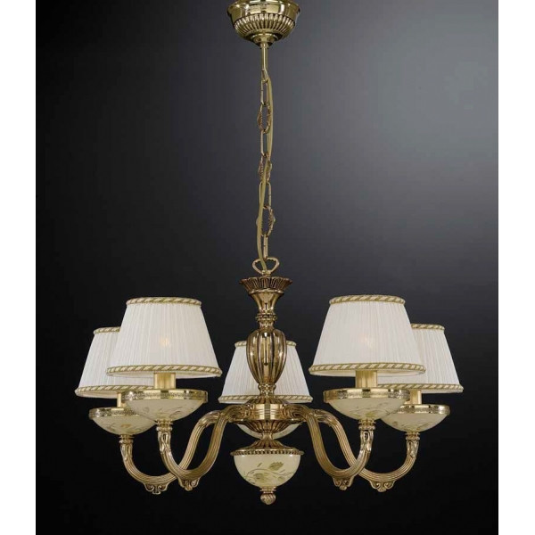 Люстра RECCAGNI ANGELO L 6522/5 золото/скло/тканина