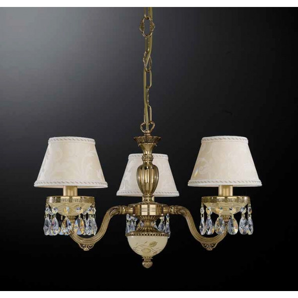 Люстра RECCAGNI ANGELO L 6523/3 золото/скло/тканина/кришталь